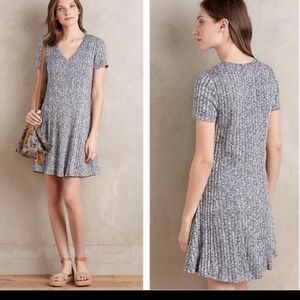 Dolan Anthropologie Ribbed Heather Gray / Blue Knit Dress Size XS Womens